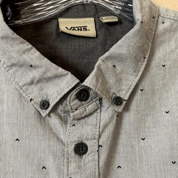 Vans Men’s Button Casual Down Short Sleeve Shirt XL Gray - Picture 5 of 6